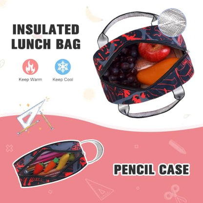 Bevalsa Backpack for Boys, Cool Luminous Boys Backpack with Sling Bag, Lunch Box & Pen Case, School Bags for Kids Children Teens Elementary Middle Schools, Bookbag Glow In The Dark (Spider) - color: Spider