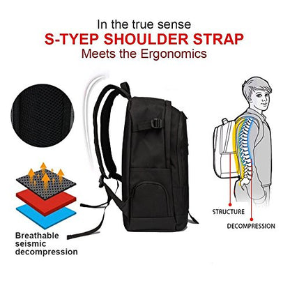 rickyh style School Backpack Travel Bag for Men & Women Lightweight College Back Pack with Laptop Compartmen - color: 01hei