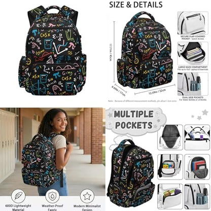 Math Backpack for Boys Kids School Backpacks with Lunch Box Water Bottle Holder and Pencil Case 4 in 1 Kindergarten Backpack for Boys School Bags with Adjustable Straps 17 Inch - color: Math