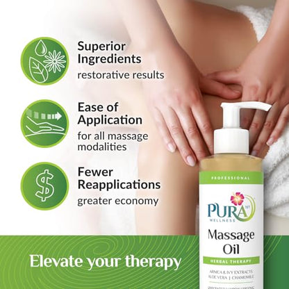 Herbal Therapy 8 Fl oz Massage Oil, Aloe Vera, Professional, Massage Therapy, Deep Tissue, Unscented, Hypoallergenic, Natural Ingredients, Skin Hydrating, Moisturizing, Muscle Relief - size: 8 Fl Oz (Pack of 1)
