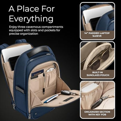Briggs & Riley @work Slim Backpack - color: Navy, size: Slim