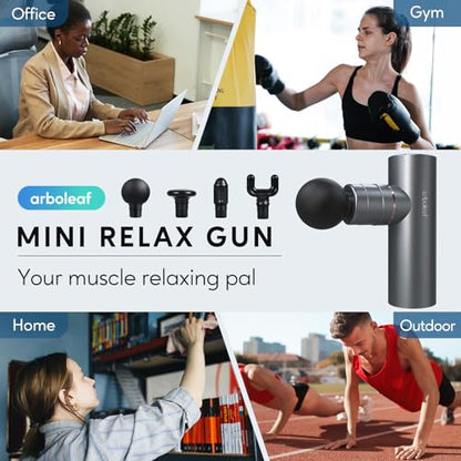 arboleaf Massage Gun Deep Tissue, Full-Metal Electric Portable Hand Held Massager Gun with Case for Back, Body Sore Muscles, Pain Relief, Office, Home, Athletes - color: Medium Gray