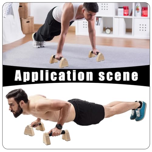 AHANDMAKER Wooden Parallettes Bars for Handstand Training in Natural Bisque Calisthenics Equipment Push Up Bars Dip Stands for Home Gym Strength Training Men Fitness Essentials - size: 20x8.7x7.95cm