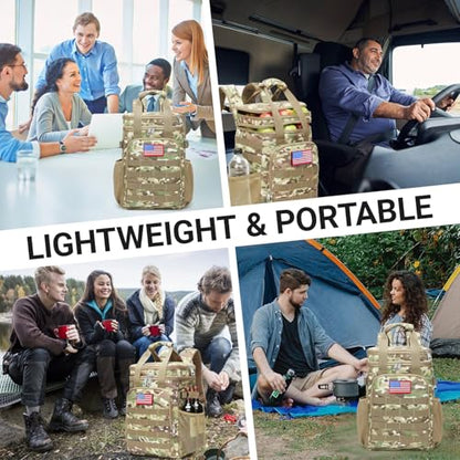 Fathers Day Gift-Tactical Backpack Cooler,Large Cooler Backpack Lunch Box for Men Adults Work with Handle,Insulated Soft Thermal Bag - color: Camo-army Green