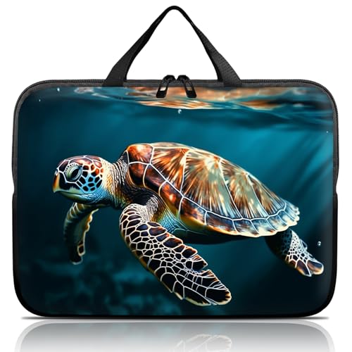 14 15 15.4 15.6 inch Laptop Handle Bag Computer Bag, Pouch Holder Notebook Sleeve Cover Soft Case Compatible for Dell,Lenovo,Toshiba HP, Asus Notebook-Lone Turtle - color: Lone Turtle