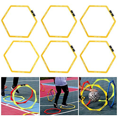 Hex Speed Rings, Workout Ladder Obstacle Rings Hexagonal Speed and Rings for Basketball Football Speed Training