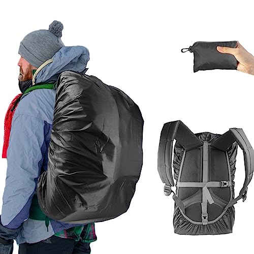 Frelaxy Waterproof Backpack Rain Cover, 10000mm Waterproof Level, Upgraded Ultra-Strong Multilayer Structure, Antislip Cross Buckle Strap, Ultralight Compact Portable, for Hiking, Camping, Traveling - color: Black, size: XXL (For 65L-90L backpack)