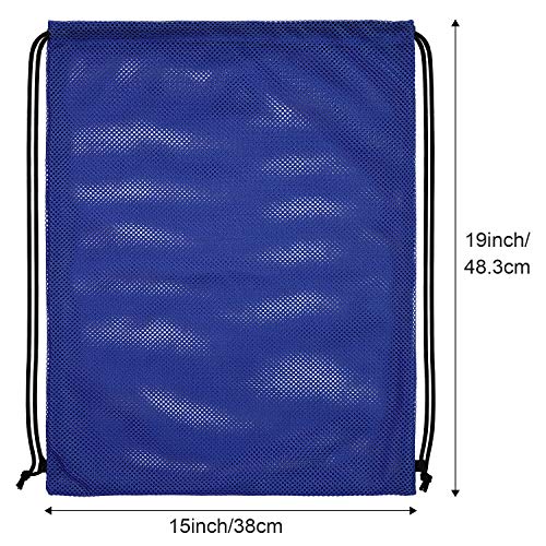 Frienda Mesh Drawstring Backpack Bag Multifunction Mesh Bag, Dark Blue - color: Dark Blue