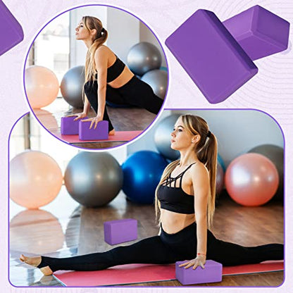 Wettarn 6 Pack Yoga Blocks 9 x 6 x 4 Inch EVA Foam Lightweight Non Slip Yoga Props for Pilates Stretching Meditation