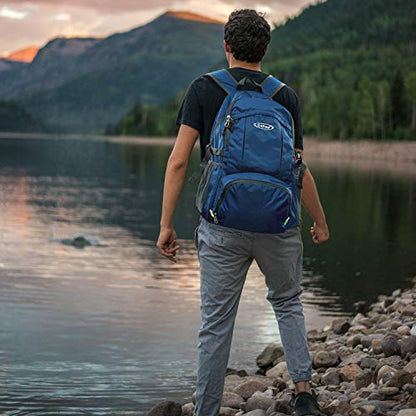 G4Free 40L Lightweight Packable Hiking Backpack, Waterproof Travel Daypack - color: Dark Blue