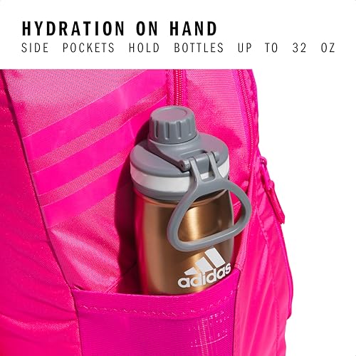 adidas Stadium 4 Soccer Backpack – Team Sports Bag with Ball Pocket, 36L - color: Shock Pink 2