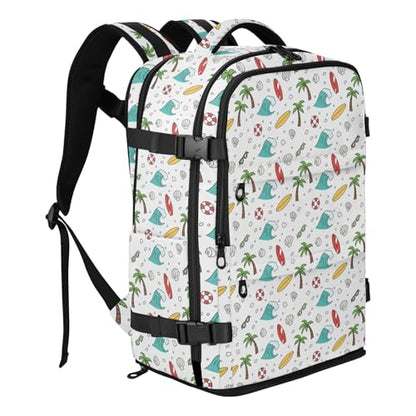 Travel Backpack with Shoe Compartment, 20L Large Capacity Laptop Backpack for Men Women, Summer Theme Daypack for Traveling Hiking Carry On