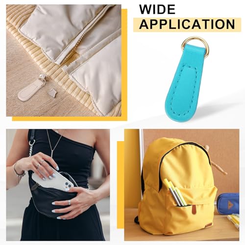 uxcell 6pcs Zipper Pull, 1.57 Inch Leather Zip Puller Zipper Replacement Repair Kit Head Handle for Luggage Clothing Jackets Backpacks Boots, Sky Blue - color: Sky Blue