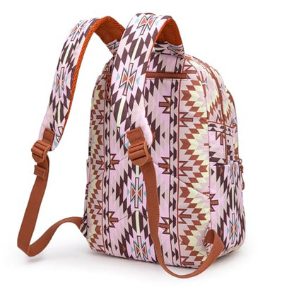 Montana West Backpack Purse for Women Western Aztec Backpack Purse Lightweight Casual Daypack for Travel - color: C-light Brown