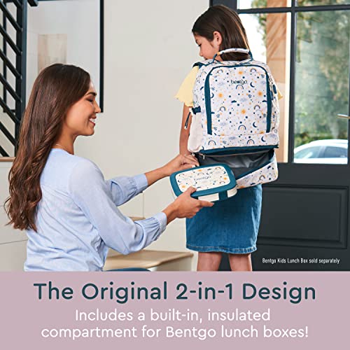 Bentgo Kids 2-in-1 Backpack & Insulated Lunch Bag - Durable 16” Backpack & Lunch Container in Unique Prints for School & Travel - Water Resistant, Padded & Large Compartments (Friendly Skies) - color: Friendly Skies