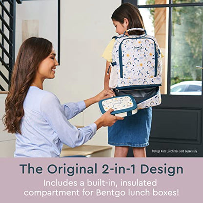 Bentgo Kids 2-in-1 Backpack & Insulated Lunch Bag - Durable 16” Backpack & Lunch Container in Unique Prints for School & Travel - Water Resistant, Padded & Large Compartments (Friendly Skies) - color: Friendly Skies