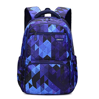 MITOWERMI Kids' Backpack for Boys Girls Elementary School Bags for Boys Bookbags Primary Students Children Backpack Dark Blue Geometric - color: Plaid Blue