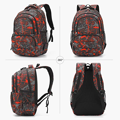 rickyh style Lightweight Elementary Durable Backpack Student Kids Waterproof Backpack - color: 22tuhong