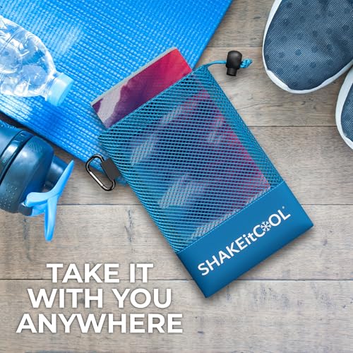 SHAKEitCOOL Extended Size Cooling Towel – Be Cool in Style - Heat Relief, Soft, Lightweight, Sun Protection, Easy Clean - Perfect for Biking, Hiking, Running, Yoga, Golf, Gardening - Tie Dye Ring M - color: Tie Dye Ring