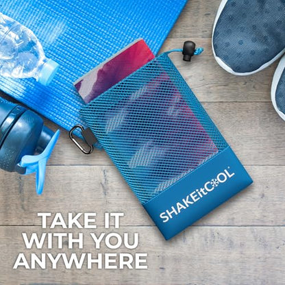 SHAKEitCOOL Extended Size Cooling Towel – Be Cool in Style - Heat Relief, Soft, Lightweight, Sun Protection, Easy Clean - Perfect for Biking, Hiking, Running, Yoga, Golf, Gardening - Tie Dye Ring M - color: Tie Dye Ring