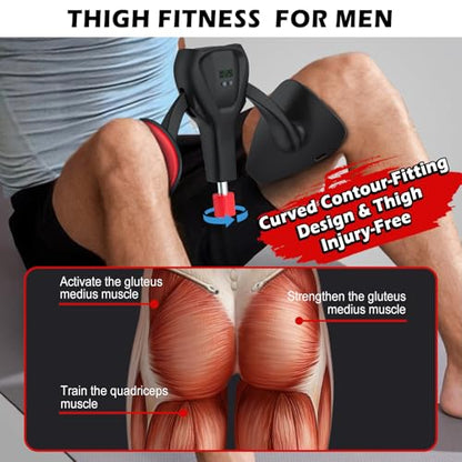 3rd Gen Inner Thigh Leg Train Exercisers 0-100 lbs Adjustable Resistance with Leg Straps Band Pelvic Floor Kegel Hip Exercise Workout Equipment Pilates Women Men - color: Black