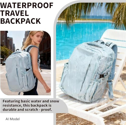 Travel Backpack for Women Men Carry on Backpack, Airline Approved Large Travel Bag Flight Approved Personal item, 15.6 Inch Laptop Backpack Casual Daypack for Weekender Business Hiking-BLUE - color: Blue