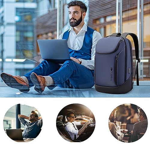 BANGE Business Smart Backpack Waterproof fit 15.6 Inch Laptop Backpack with USB Charging Port,Travel Durable Backpack - color: Blue