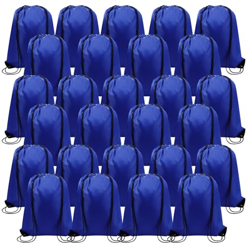 Silkfly 100 Pieces Drawstring Backpack Bags Bulk Portable Blank Cinch Storage Bags for Sports, School, DIY Gifts, Homeless, Social Assistance(Royal Blue) - color: Royal Blue