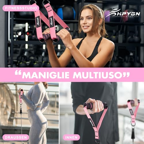 HPYGN Exercise Handle, Replacement Fitness Equipment for Pilates, Yoga, Strength Trainer, Pull Down Home Gym Red, Grey, Blue Working Out Handle - color: Pink