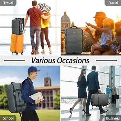 Lubardy Travel Backpack for Men Women 17 Inch Flight Approved Carry on Backpack Waterproof Large 40L Luggage Daypack Business College Weekender Overnight Laptop Backpack with 3 Packing Cubes, Grey - color: Grey(backpack With 3 Packing Cubes)
