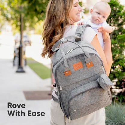 KeaBabies Diaper Bag Backpack - Large Baby Diaper Bag with Changing Pad, Baby Boy, Girl, Travel Backpack for Mom and Dad, Waterproof, Multi Function Durable (Classic Gray) - color: Classic Gray