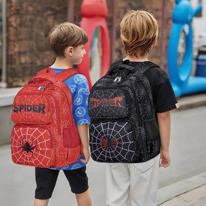 JIANYA School Backpack for Boys and Girls Elementary Children's School Bag Kids Backpack with Lunch Box - color: Letters/ Black