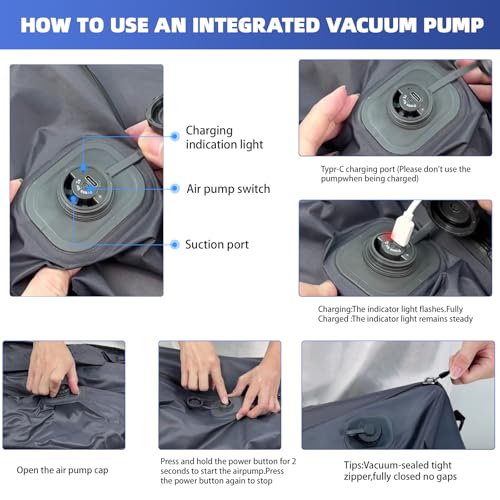 TPAID Vacuum Backpack 25L-40L with Built-in Pump, Fits 17" Laptop - size: 17 IN