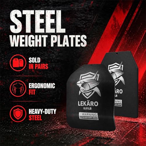 Weighted Vest Plates Set, Curved Front and Flat Back Weight Plates, 9.8 x 11 Inch, Ergonomic for Men and Women, Rust Resistant, CrossFit, Murph, Rucking, Strength Training - color: 8.81LB
