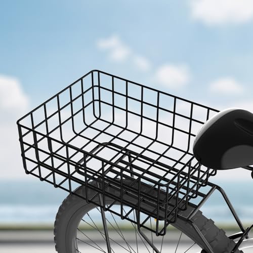 YEEGO DIRECT Dog Bike Basket for Rear Rack, 2-in-1 Pet Carrier & Cargo Basket, Detachable Dog Carrier for Bicycle with Safety Leash, Fits Small Medium Dogs Cats up to 20 LBS, Basket Patented Design
