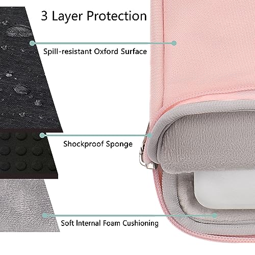Voova Laptop Sleeve Carrying Case 14 15 Inch Compatible with MacBook Air 15 M2/M3/M4 2022-2025, MacBook Pro 15, Hp Chromebook 14, Waterproof Slim Computer Cover Bag,Sakura Pink - color: Sakura Pink, size: 14-15 Inch