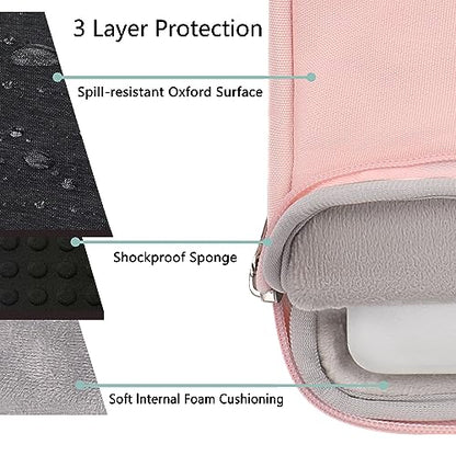 Voova Laptop Sleeve Carrying Case 14 15 Inch Compatible with MacBook Air 15 M2/M3/M4 2022-2025, MacBook Pro 15, Hp Chromebook 14, Waterproof Slim Computer Cover Bag,Sakura Pink - color: Sakura Pink, size: 14-15 Inch