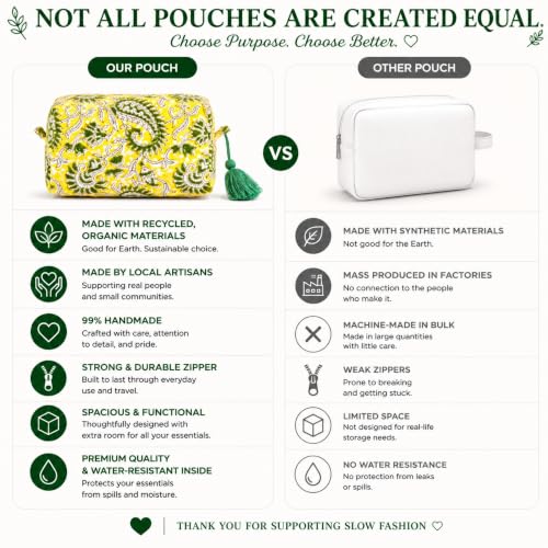 Huar Travel Makeup Bag- Large Capacity Cosmetic Bags for Women - color: Lemon Bloom