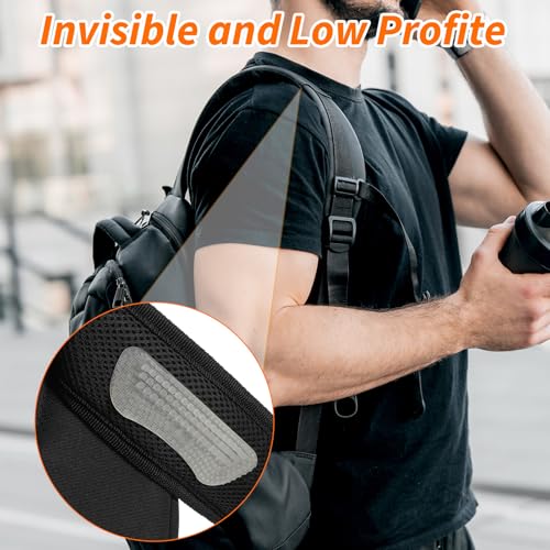 4 Pcs Shoulder Bag Strap Gripper, Non-Slip Convex Dots Purse Strap Gripper, Silicone Straps Grippers Holder Gummy for Purse Shoulder Backpack Straps (Black, Clear) - color: 2 colors