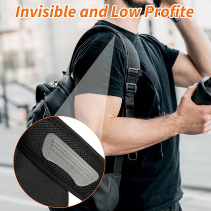 4 Pcs Shoulder Bag Strap Gripper, Non-Slip Convex Dots Purse Strap Gripper, Silicone Straps Grippers Holder Gummy for Purse Shoulder Backpack Straps (Black, Clear) - color: 2 colors
