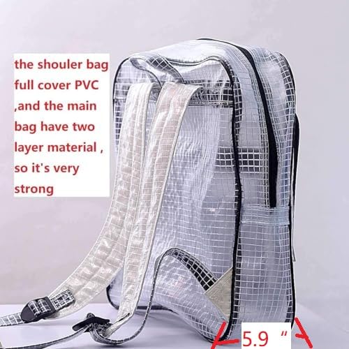ESD 15.7inch 40cm*35cm*15cm anti-static clear pvc backpack,cleanroom engineer tool bag full cover pvc for put computer tool working in clean room 1PCS - color: One Piece Black Small