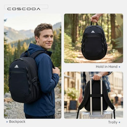 40x30x15cm Personal Item Travel Backpack,16"x12"x6" Small Carry-On Bag 20L, Flight-Approved Underseat Luggage, Mochila de Viaje,Cabin-Size Lightweight Backpack for Men & Women - color: Black