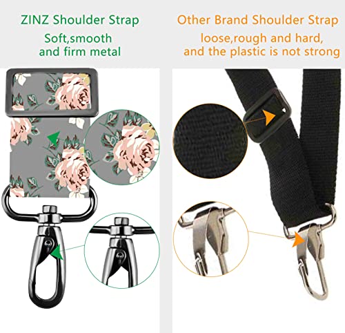 ZINZ 79 inch Shoulder Strap, Extra-thick Fixed Cushion Pad and Dual Clasps Universal Replacement Strap with Metal Swivel Hooks for Laptop Bags, Luggage Bags, Camera, Crossbody (200cm,Light Rose) - color: Light Rose