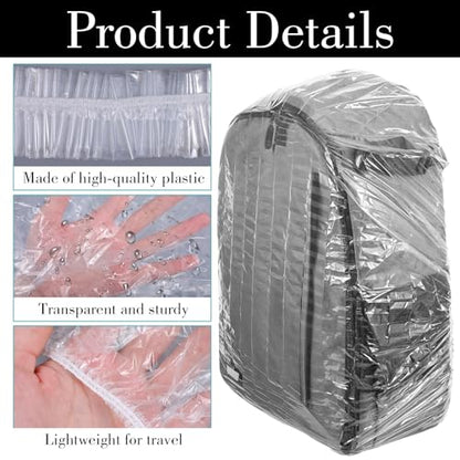Molain 10 Pack Backpack Rain Cover, Disposable Waterproof Lightweight Backpack Cover Elastic Covers Protector Disposable Rain Covers for Backpacks Outdoor Hiking Cycling Camping Travel Emergency