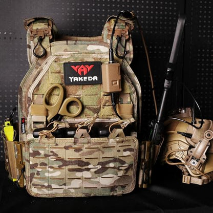 YAY YAKEDA Quick Release Tactical Laser-Cutting Vest Multicam Lightweight Vest - color: Black Cp