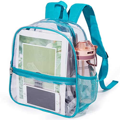 Mini Clear Backpack 12"x6"x12" Stadium Approved See Through Bag Waterproof PVC Small Transparent Backpacks for Festival Sport Event Concerts, Green | Small Clear Backpack for Girls, Mochila Transparente Para Mujer, Stadium Approved Transparent Bag for Fes