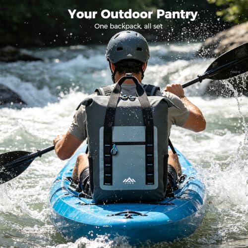 Lekesky Backpack Cooler, 30L Soft Lightweight Cooler Bag, Waterproof for Beach, Travel, Camping, Picnic, Hiking (20 CAN Grey) - color: Grey