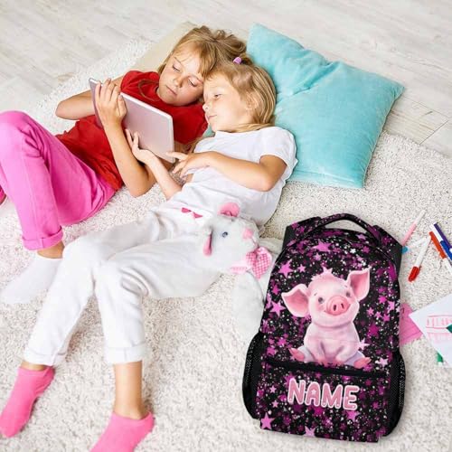 Girls Backpack Custom Pig Bookbag for Children Personalized Casual Animal Backpacks, Leisure Large Capacity Bookbags for Vacation Travel School - color: Pink3