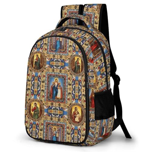 Laptop Backpack Catholic Saints Images, Work Backpack with Breathable Shoulder Straps for Office Commute - color: Pattern (323)