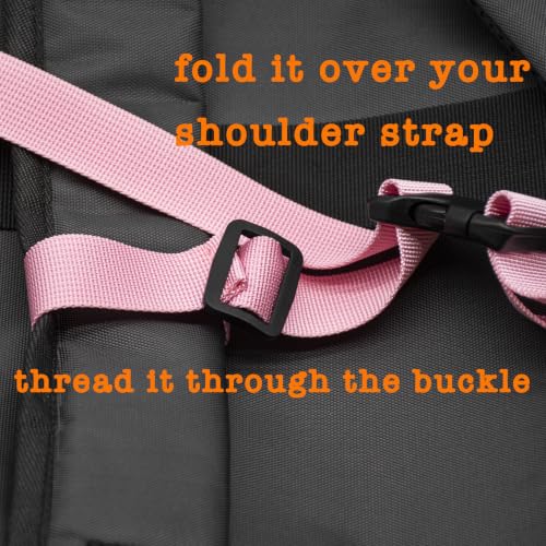Backpack Chest Strap, Universal Add on Adjustable Sternum Strap, Chest Belt Replacement, with Heavy Duty Quick Release Buckle Clip, for Travel, Hiking, Camping, School - color: Pink